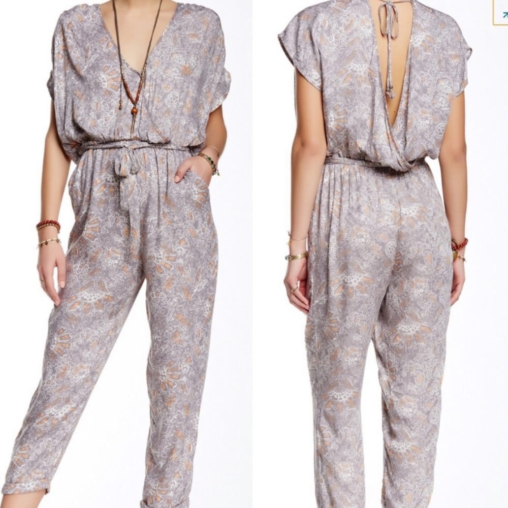 Free People | Boho Printed Long Romper Jumper Med